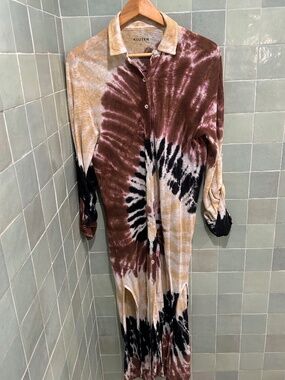 KUJTEN / Linen Long Dress / Tie dye print